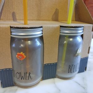 Unused RAE DUNN Set of 15oz. Mason Jars
